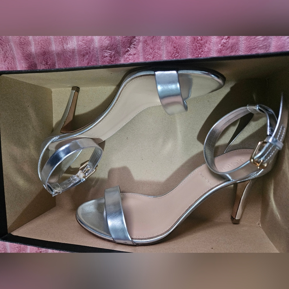 J.Crew Silver Metalic Heels